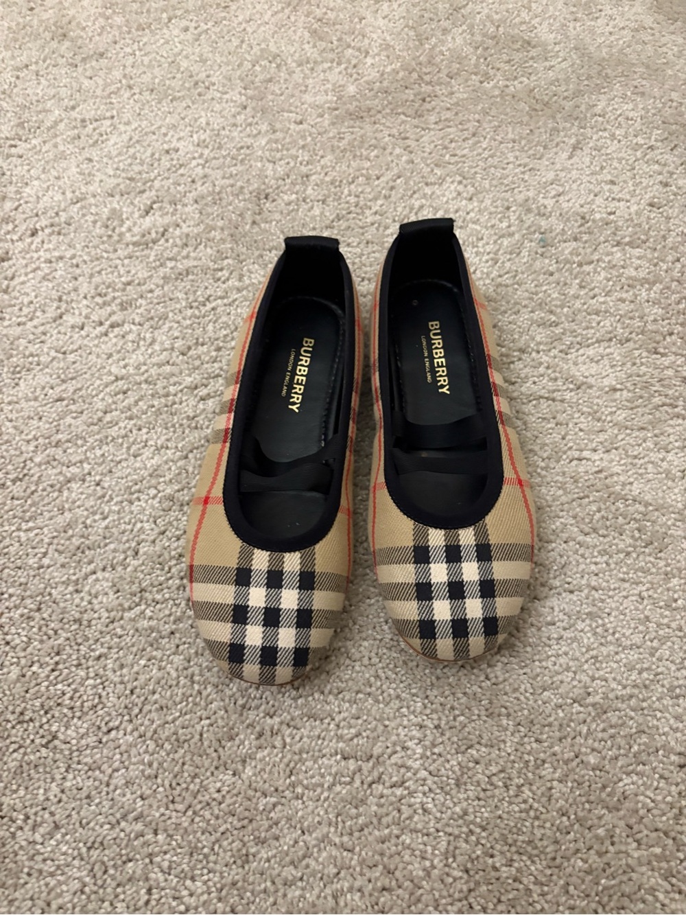 Burberry Beige Check Ballet Flats